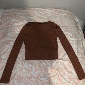 dark orange button long sleeve